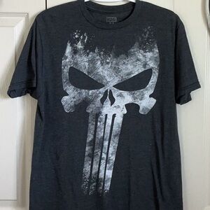Marvel Black and White Punisher Short Sleeve Tee